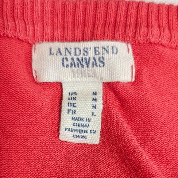 ~*Land's End Canvas Watermelon Red Cardigan Sweater - Size M*~ - Picture 8 of 8